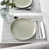 4 Adet Tabak Seti Mat Açık Yeşil Renk 26 cm, 4 Adet, Stoneware Yuvarlak Tabak Seti - 4