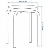 Çam Tabure Su Yeşili Renk MeridyenDukkan 45 cm Yuvarlak Tabure Tekli - 3