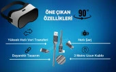 Cosmostech Meta Quest Sanal Gerçeklik Gözlüğü için Link Kablosu 1/2/3/Pro/Pico Uyumlu 3.2 Hızlı Data Kablosu 3m – G - 5
