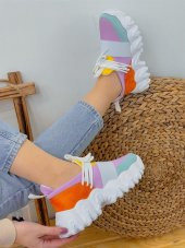 Bağcık Detaylı Rahat  Kadın Sneakers Spor ayakkabı - 5