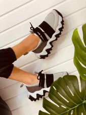 Bağcık Detaylı Rahat  Kadın Sneakers Spor ayakkabı - 7