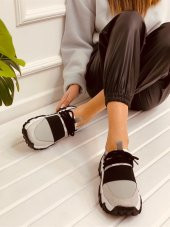 Bağcık Detaylı Rahat  Kadın Sneakers Spor ayakkabı - 12