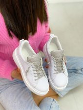 Cilt (nevada) Taş Detay Kadın Bağcıklı Sneakers - 11