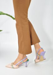 Deri Toka Detay Rahat Kadın Stiletto - 3