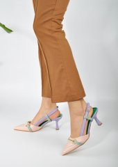 Deri Toka Detay Rahat Kadın Stiletto - 4