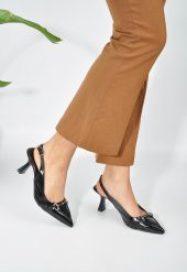 Deri Toka Detay Kadın Stiletto - 5