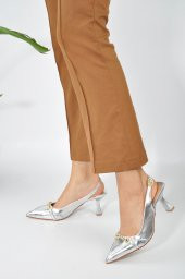 Deri Toka Detay Kadın Stiletto - 6