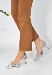 Deri Toka Detay Kadın Stiletto - 7