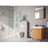 Banyo Dolabı 60 Cm Bambu MDF Komple Takım - 1
