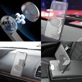 Karbon desenli torpido üstü mıknatıslı telefon tutacağı / SYTE176 thumbnail 1