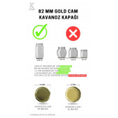 Twıst-Of 20 Lİ  82 mm Gold Altın Sarısı Cam Kavanoz Kapağı (20 Adet) - 1