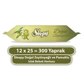 Sleepy Doğal Zeytinyağlı ve Pamuklu Islak Bebek Havlusu 12x25 (300 Yaprak) - 1