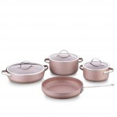 Korkmaz Linea 7 Parça Tencere Seti Rosegold A2619 - 2
