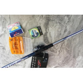Olta Seti - Bauer 360 Ares Surf Kamış + SeaSide CP-5000 Olta Makinesi - İpek Misina ve 25'li set hediye - 10