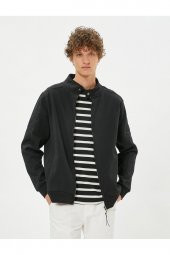 Fermuarlı Sweatshirt Cep Detaylı Yuvarlak Yaka Çıtçıt Düğmeli - 2