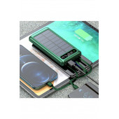 Güneş Enerjili Solar Panelli Powerbank 30000Mah Led Işıklı Taşınabilir Şarj Aleti - 1