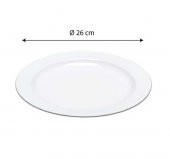 Plastik Porselen Görünümlü Beyaz Tabak 26 cm 10 lu - 1
