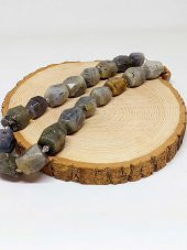 Labradorit Taşı Şekilli YARIM Dizi (39815) (18 cm Uzunluğundadır) thumbnail 1