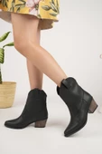 Muggo Cowboy Garantili Kadın Şık Tarz ve Rahat Kışlık Topuklu Bot - 2