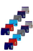 Dode Flora Tutku 0253 Erkek Çocuk Karışık Desenli Ekonomik 12 li Paçalı Boxer - 1
