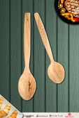Zeytin Ağacı Ahşap Tahta Kaşık Seti 2 Parça ( ZEYTİN AĞACI ) Ağaç Kaşık - 1