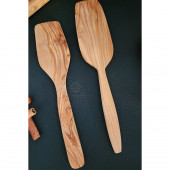 Zeytin Ağacı Ahşap Tahta Kaşık Spatula Seti 2 Parça ( ZEYTİN AĞACI ) Ağaç Kaşık - 4