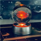 Samanyolu Galaxy Işıklı Cam Küre Pilli Büyük Boy 6 Cm Ve 8 Değişen Renk - 1