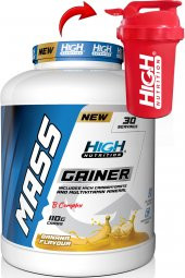 High Nutrition Mass Gainer 3600 gr Muz Aromalı Kilo Almaya Yardımcı Hacim Kütle Kas Artırma Karbonhidrat Tozu - 1