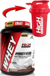 High Nutrition Whey Protein 240 Gr Çikolata Aromalı Protein Tozu 24 Gram Protein 8 Servis Shaker - 1