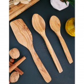 Zeytin Ağacı Ahşap Tahta Kaşık Spatula Seti ( ZEYTİN AĞACI ) Ağaç Kaşık - 3