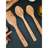 Zeytin Ağacı Ahşap Tahta Kaşık Spatula Seti ( ZEYTİN AĞACI ) Ağaç Kaşık - 4
