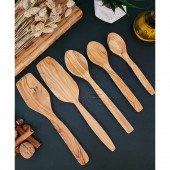 Zeytin Ağacı Ahşap Tahta Kaşık Spatula Seti ( ZEYTİN AĞACI ) Ağaç Kaşık - 1