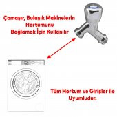 Kısa Musluk Lavabo Banyo Mutfak Musluğu Çeşme Çamaşır Bulaşık Makinesi Musluğu Hay Ucu Dişli - 4