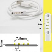 Akıllı Saat Smart Watch Mıknatıslı Şarj Data Kablosu Manyetik 4 Pin - 2