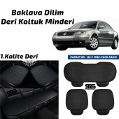 Volkswagen Passat B5 1996-2005 Arası Siyah Deri Oto Koltuk Minderi - 1