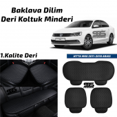 Volksvogen Jetta MK6 2011-2018 Arası Siyah Deri Oto Koltuk Minderi - 1