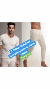 Hasyün Erkek Yarım Kol Don Takım Yün İçlik Termal İçlik 2 Takım thumbnail 2