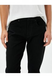 4WAM40031ND Koton Erkek Slim BRAD Jean Pantolon SİYAH - 4