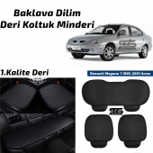 Renault Megane 1 1995-2001 Arası Siyah Deri Oto Koltuk Minderi - 1