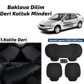 Renault Laguna 2 2003-2007 Sonrası Siyah Deri Oto Koltuk Minderi - 1