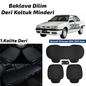 Renault 19 1994-2001 Arası Siyah Deri Oto Koltuk Minderi - 1