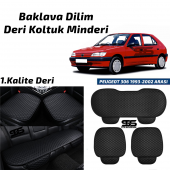 Peugeot 306 1993-2002 Arası Siyah Deri Oto Koltuk Minderi - 1