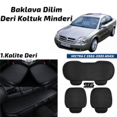 Opel Vectra C 2002-2009 Arası Siyah Deri Oto Koltuk Minderi - 1