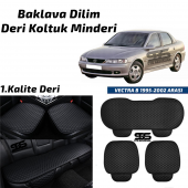 Opel Vectra B 1995-2002 Arası Siyah Deri Oto Koltuk Minderi - 1