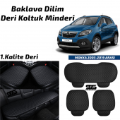 Opel Mokka 2013-2019 Arası Siyah Deri Oto Koltuk Minderi - 1