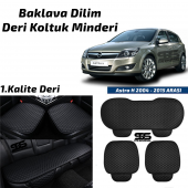Opel Astra H 2004-2015 Arası Siyah Deri Oto Koltuk Minderi - 1