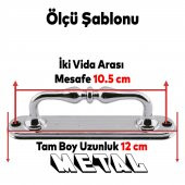Çekme Kolu Metal Mobilya Mutfak Dolabı Çekmece Kapı Dolap Kapak Kulpu Kulbu Krom 12 cm Çekme Kulp - 4
