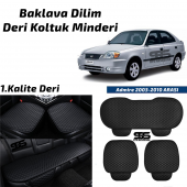 Hyundai Admire 2003-2010 Arası Siyah Deri Oto Koltuk Minderi - 1