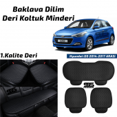 Hyundai  i20 2014-2017 Arası Siyah Deri Oto Koltuk Minderi - 1