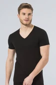 Türen Erkek V Yaka Likralı T-shirt - 1